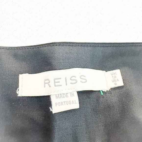 Reiss High Waisted Banded Black Pencil Straight Skirt Size 8 - Picture 3 of 6